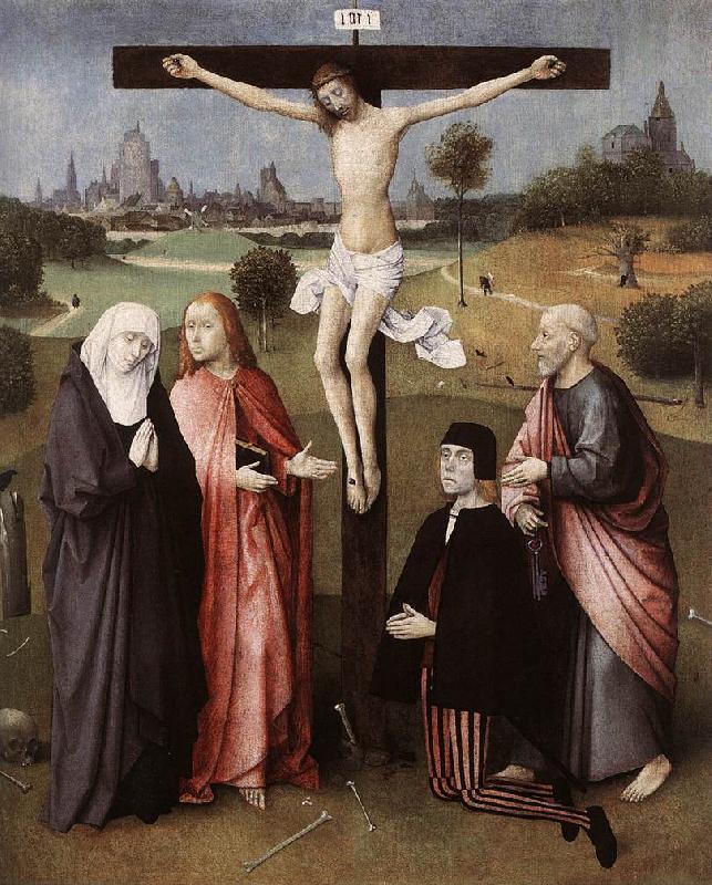 BOSCH, Hieronymus Crucifixion with a Donor  hgkl Spain oil painting art